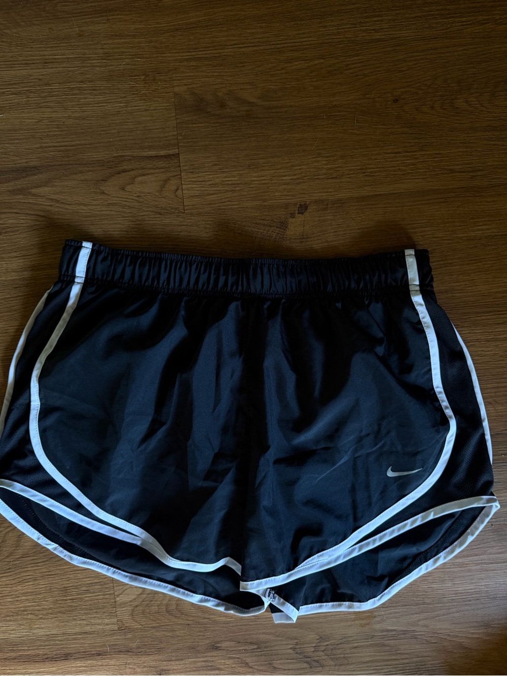 Nike Women's Black Athletic Shorts with White Piping